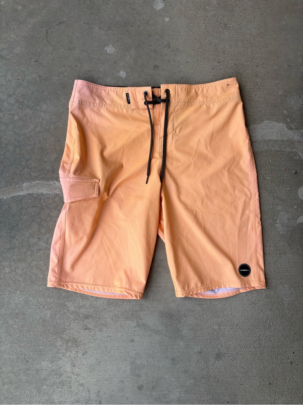 O'Neill Men's Peach-Orange Boardshorts with Black Drawstring